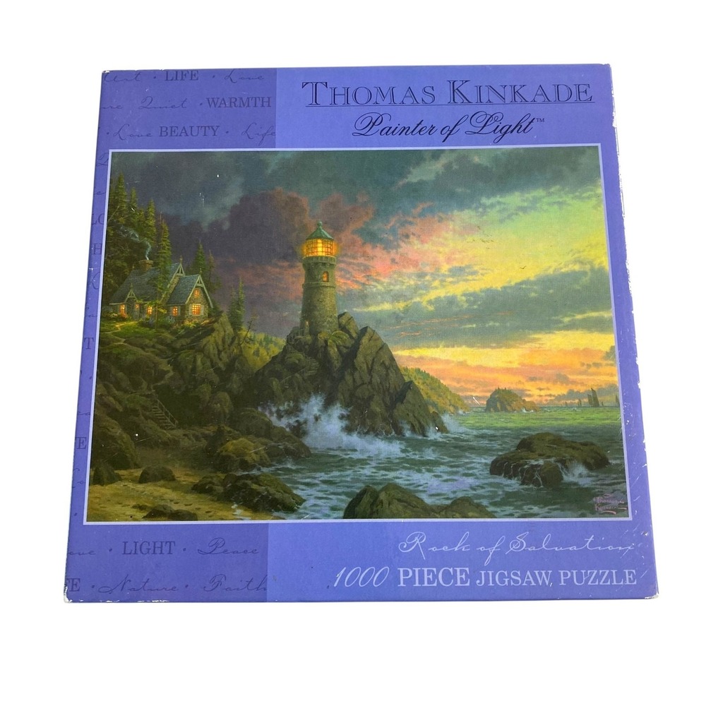 Ceaco Kinkade Rock‎ Of Salvation1000 Pcs Puzzle NEW Scuffed Box